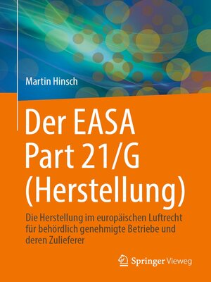 cover image of Der EASA Part 21/G (Herstellung)